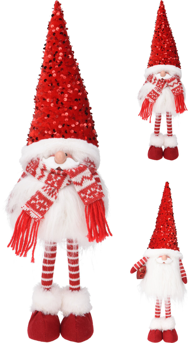 Julemand santa m. stor hat, H51 cm, 2 assorteret