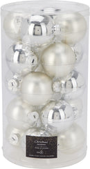 Julekugler 60 mm – 20 stk. sølv (10 blanke + 10 matte)