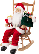 Julemand i gyngestol – 45 cm rød traditionel