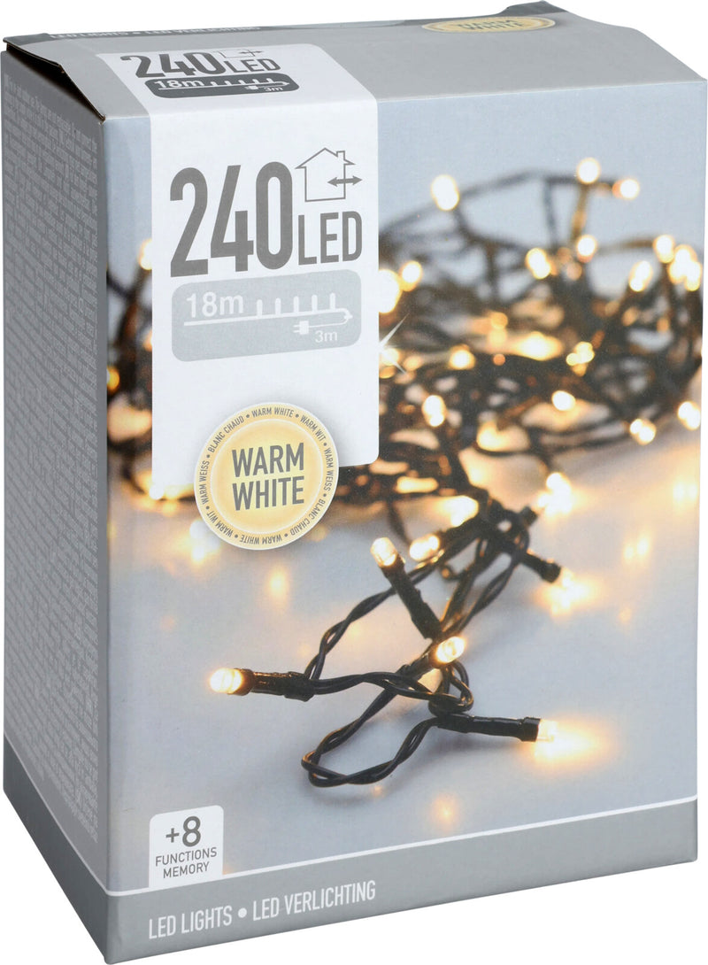Udendørs lyskæde – 240 varmhvide LED
