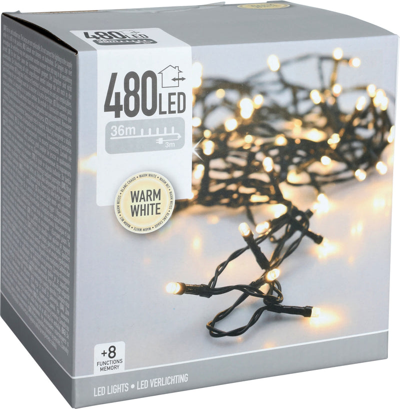 Udendørs lyskæde – 480 varmhvide LED
