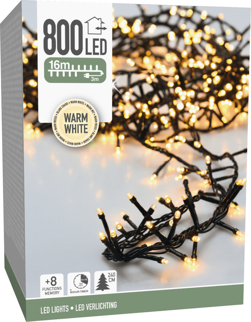 Snake lyskæde – 800 LED – 16 meter varmhvid