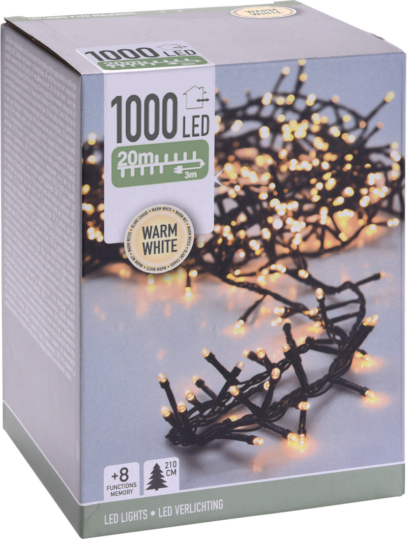 Snake lyskæde – 1000 LED – 20 meter, varmhvid