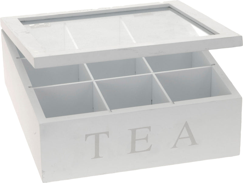 Teboks i MDF – 9 rum – hvid