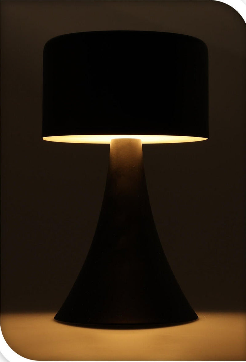 Bordlampe LED sort Ø12xH21cm, batteri