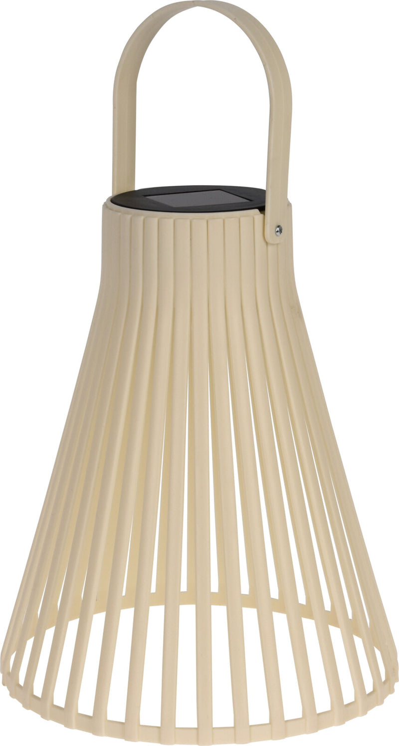 Lanterne off-white m. solar, H23 cm,
