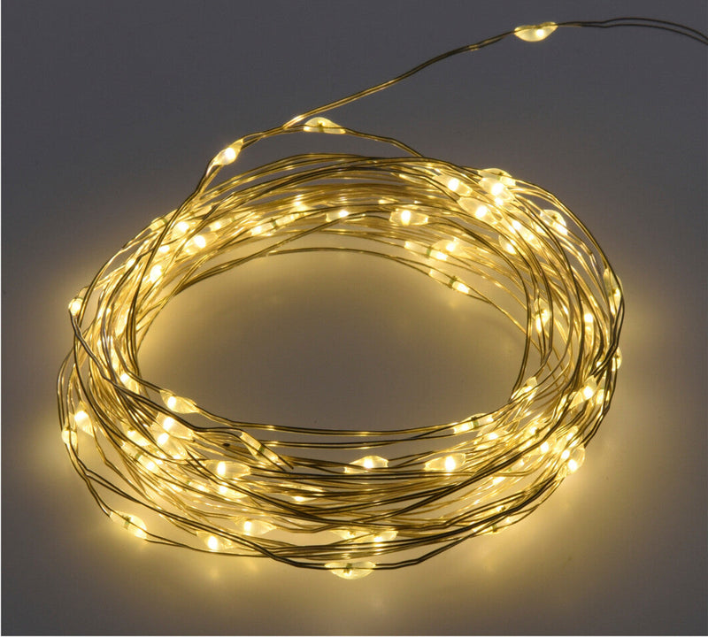 Solcelle lyskæde m. 200 LED-lys, 10 meter