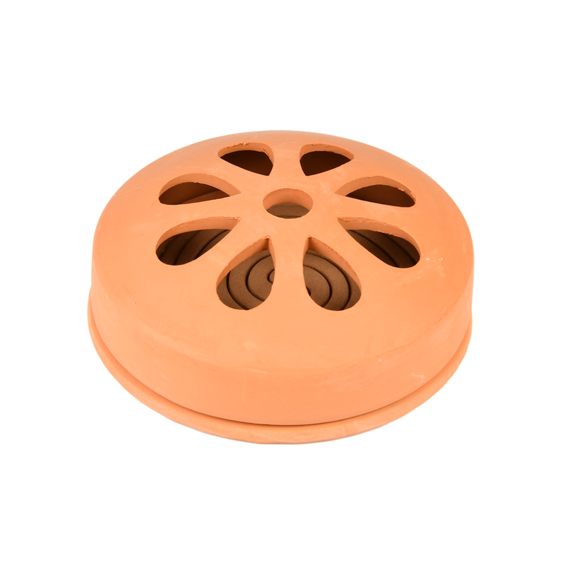 Terracotta beholder til røgelse inkl. 5 spiraler, Ø15,5 cm