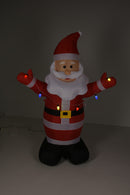 Oppustelig julemand m. LED-lys, H190 cm