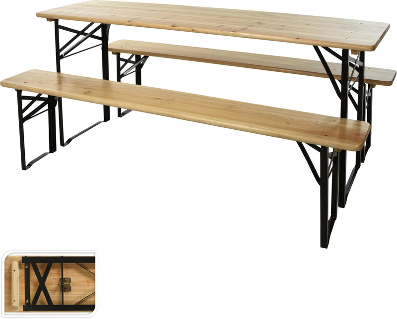 Bistrobord bænkesæt foldbare L180 cm