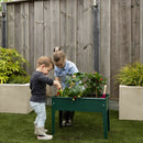 Esschert Design - Hævet blomsterbed metalgrøn, 62x29x45cm