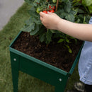 Esschert Design - Hævet blomsterbed metalgrøn, 62x29x45cm