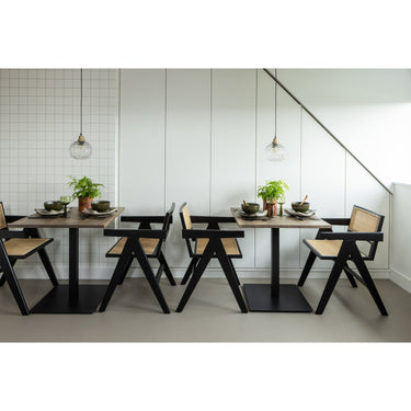 GUNN DINING CHAIR RATTAN/WOOD BLACK