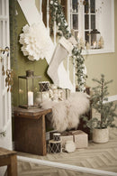 Ib Laursen -  Julesok brun/hvidstribet m/hvid kunstig pelskant