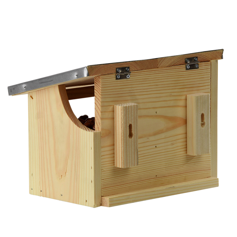 Garden Life - Egern Foderhus Dobbelt – FSC Træ med Zinktag – 25,3x17,5x18,3 cm