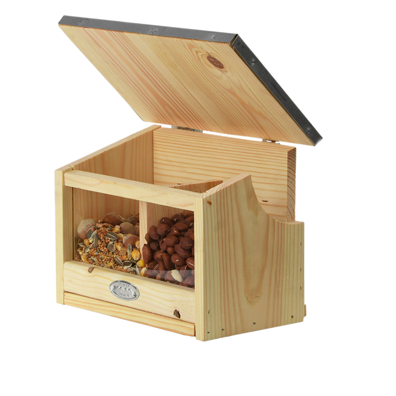 Garden Life - Egern Foderhus Dobbelt – FSC Træ med Zinktag – 25,3x17,5x18,3 cm