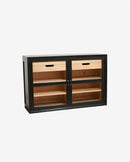 Nordal - VIVA skab, lavt med 2 låger – sort – B148 × D44 × H96,5 cm