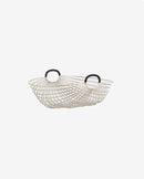 Nordal - JAIPUR kurv med hanke – kromfinish – L35,5 × B26 × H10 cm