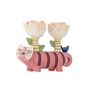 Bloomingville - Missy Lysestage, Multifarvet, Stentøj - L20 × H14,5 × B6,5 cm