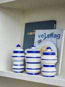 Bloomingville - Maynard Krukke m/låg, Blå, Stentøj - Ø9,5 × H16 cm, sæt med 3
