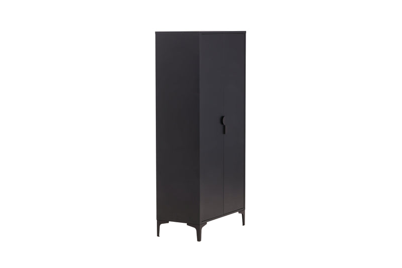 Venture Home - Piring skab – sort stål, hylder og bøjlestang – 85×45×183cm