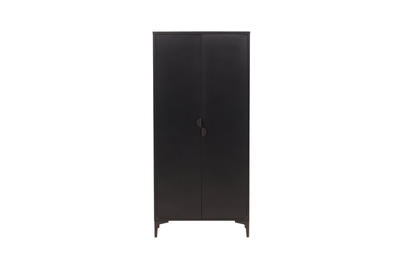 Venture Home - Piring skab – sort stål, hylder og bøjlestang – 85×45×183cm