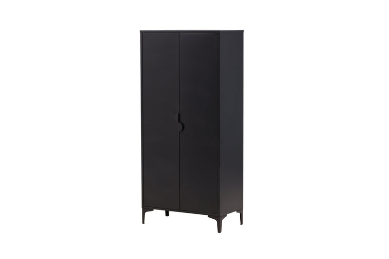 Venture Home - Piring skab – sort stål, hylder og bøjlestang – 85×45×183cm