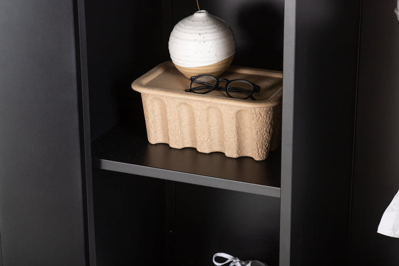 Venture Home - Piring skab – sort stål, hylder og bøjlestang – 85×45×183cm