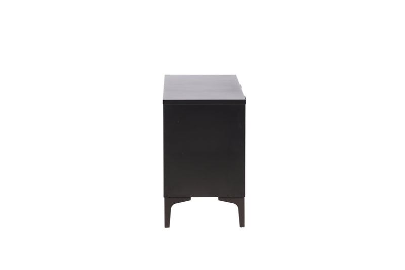 Venture Home Piring – TV‑bord / skænk i sort stål med låger og åben hylde,120×40×63cm