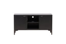 Venture Home Piring – TV‑bord / skænk i sort stål med låger og åben hylde,120×40×63cm