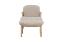 Venture Home - Rile – lænestol med fodskammel – whitewash ben / beige polstring