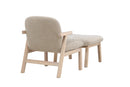 Venture Home - Rile – lænestol med fodskammel – whitewash ben / beige polstring