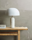 Nordal - ATLAS bordlampe med hvid marmor – Ø40 × H49 cm