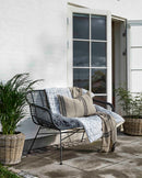 Nordal -  Havebænk i polyrattan med hynde, sort