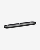 Nordal - SOTRA hylde med glas, L, sort metal – L60 × D13,5 × H2,5 cm