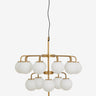 Nordal - PALMA lysekrone – messing/hvid – Ø74 × H68 cm
