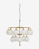 Nordal - PALMA lysekrone – messing/hvid – Ø74 × H68 cm