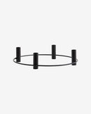 Nordal - IRONA lysestage, til 4 lys – sort – Ø35,5 × H8 cm