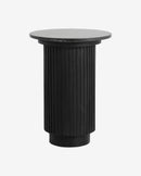 Nordal - ERIE rund sidebord – sort marmorplade – Ø40 × H54,5 cm