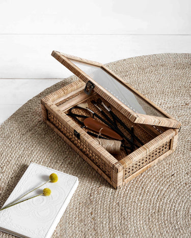 Nordal - CASE, opbevaringsboks, rattan,24x37x11cm
