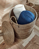 Nordal - LAUDY vasketøjskurve i søgræs med låg