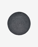 Nordal - Rundt tæppe, jute, sort, Ø150cm