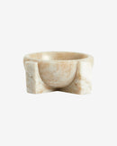 Nordal - MERIAN saltkar – brun marmor – Ø8 × H3,5 cm