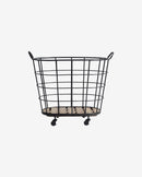 Nordal - DOWNTOWN kurv på hjul – sort – L90 × B53 × H73 cm