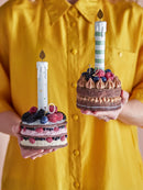 Bloomingville - Hooray Fødselsdagsdekoration, Multifarvet, Polyresin - Ø11,5 × H20,5 cm, sæt med 2