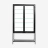 Nordal - NANDA dobbelt skab med glasbagside – sort – B112 × D41 × H198 cm