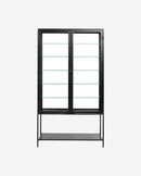 Nordal - NANDA dobbelt skab med glasbagside – sort – B112 × D41 × H198 cm