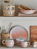 Bloomingville - Paula Morgenmadssæt, orange, Stentøj - C:Ø9 × H8/B:Ø16 × H6/P:Ø20 × H1,5 cm, sæt med 12