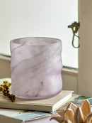 Bloomingville - Moore Fyrfadsstage, Lilla, Glas - Ø10 × H10 cm