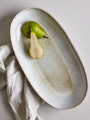 Bloomingville - Sandrine Serveringsfad, Natur, Stentøj - L42 × B21 cm
